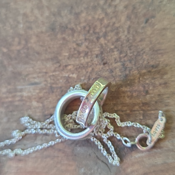 Tiffany 1837 Sterling Silver Double Ring Necklace - Picture 3 of 5